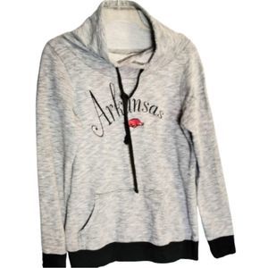 Arkansas Razorbacks Embroidered Cowl Neck Long Sleeve Sweat Shirt Size Medium